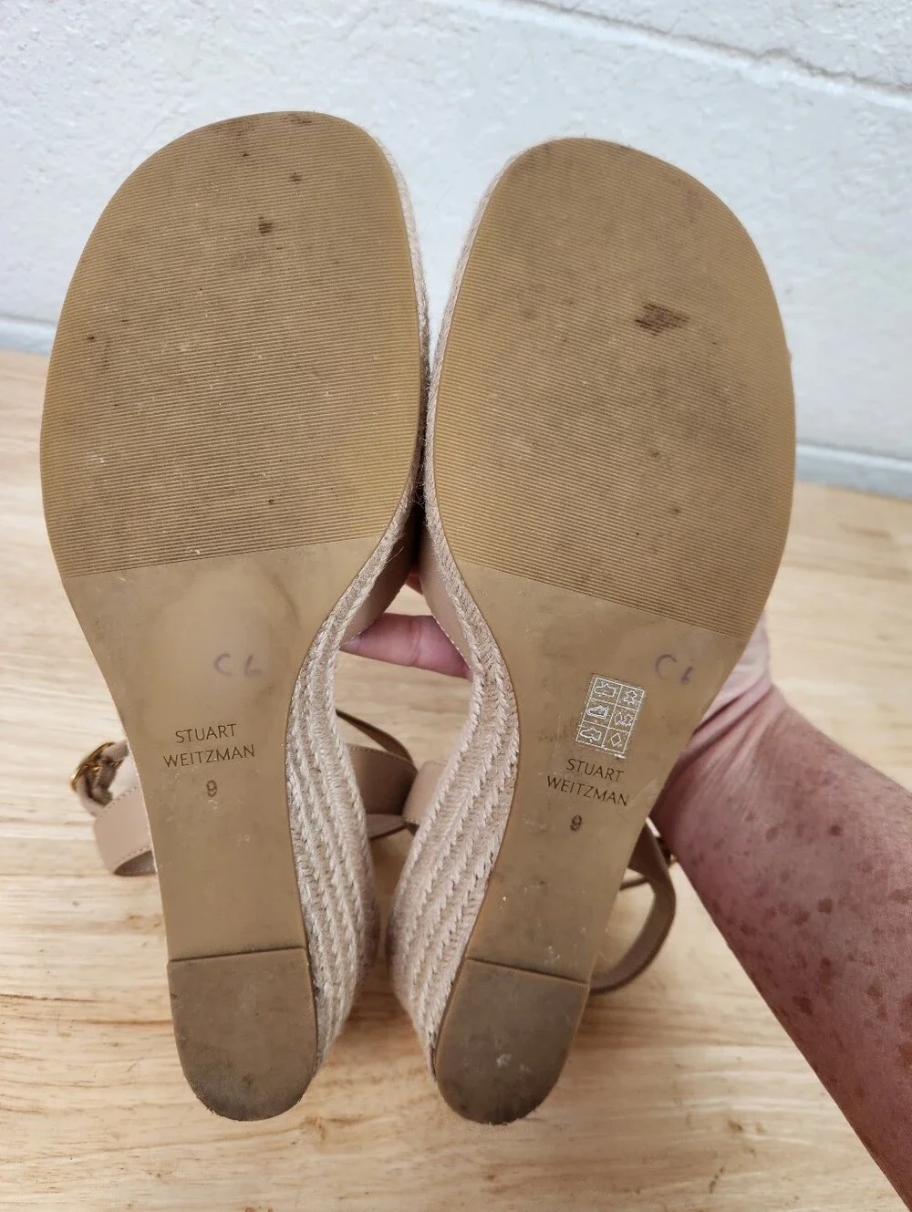 Stuart Weitzman Dayna Suede Espadrille Wedge Size 9